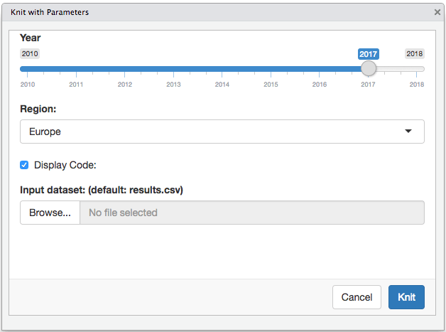 Custom controls for parameters.